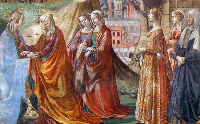 GHIRLANDAIO, Domenico Detail of Visitation